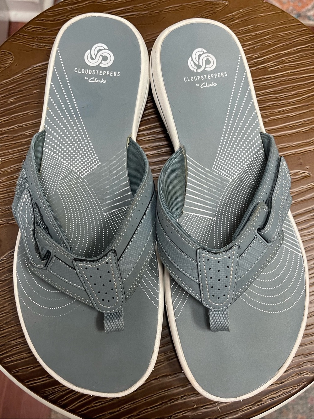 Cloudsteppers by Clarks Slate Gray-Blue Thong Sandals